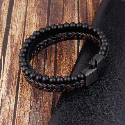 High-Quality Men's Classic Leather Bracelet - Wnkrs