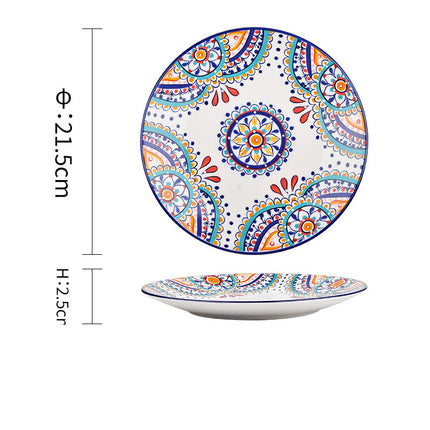 Underglaze Ceramic Tableware Bohemian Household Dishes - Wnkrs