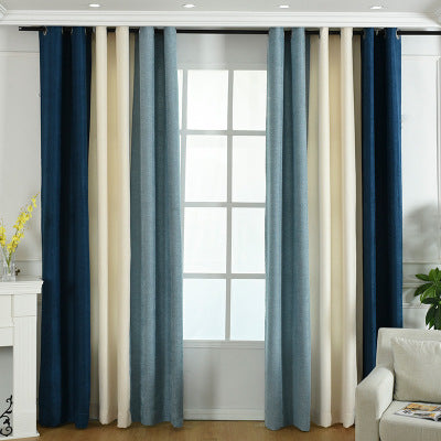 Factory direct stitching simple solid chenille curtain high shading curtain finished living room bedroom curtains - Wnkrs