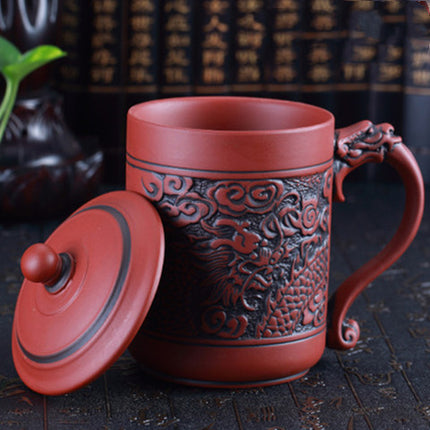 Chinese Embossed Dragon And Phoenix Tea Cup - Wnkrs