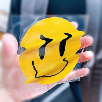 Reflective Twisted Smiley Waterproof Decals for Vehicles and Gadgets - Wnkrs