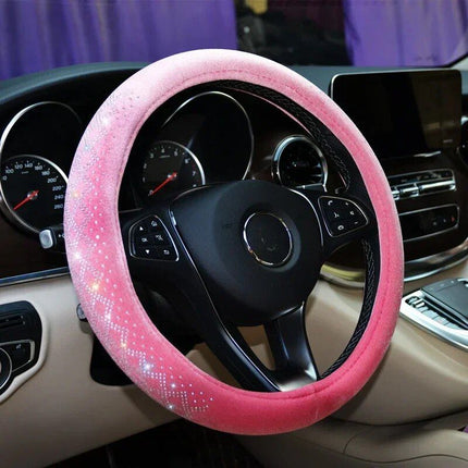 Universal Four Seasons Anti-Skid Steering Wheel Cover with Diamond Velvet Style - Wnkrs