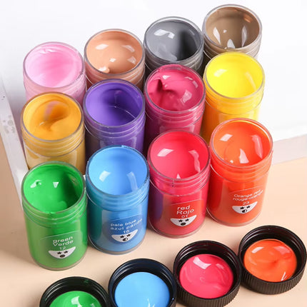 Juego de pintura acrílica de 24 colores de 25 ml para tela, lienzo, vidrio y papel