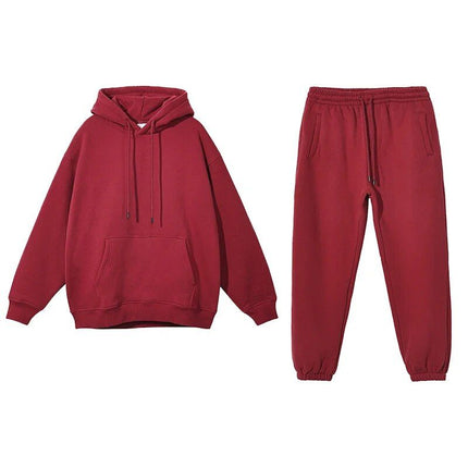 Conjunto de sudadera y pantalón deportivo de polar acogedor