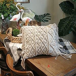 Bohemian Hand-woven Macrame Cotton Cushion Cover - Wnkrs