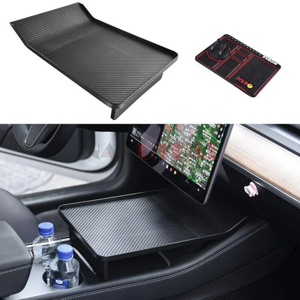 Center Console Food Tray with Anti-Slip Phone Holder for Tesla Model 3 & Y (2017-2023) - Wnkrs