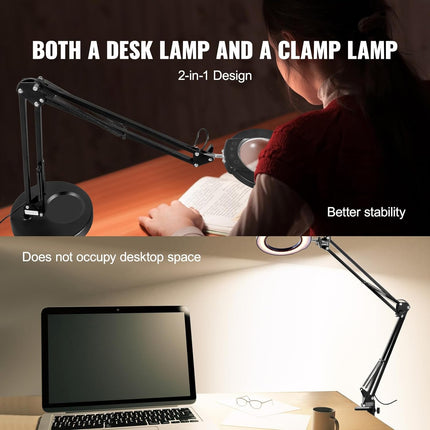 5X LED Magnifying Lamp with Adjustable Light and Clamp