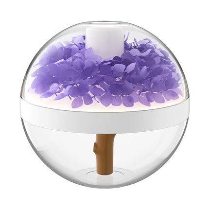 Humidificateur d'air portable sans fil avec fleur éternelle et lampe blanche chaude