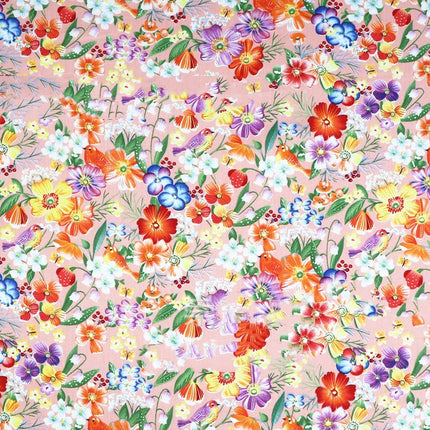 Plant Flower Small Clear Floral Twill Cotton Fabric - Wnkrs