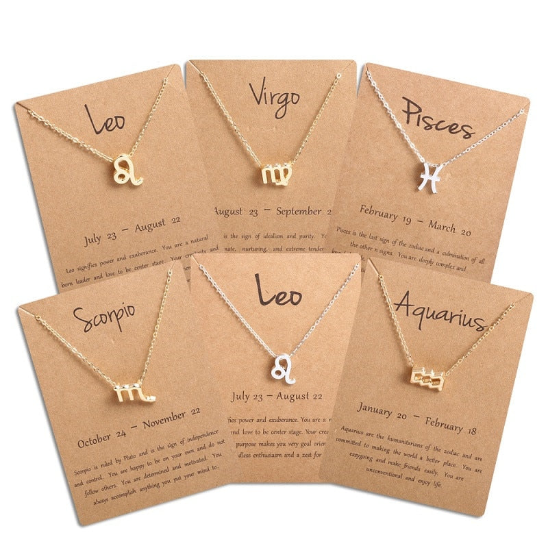 Women's Zodiac Sign Pendant Necklace
