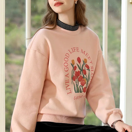 Sudadera con capucha de polar con cuello alto y elegante para mujer