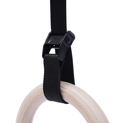 Double Circle Wood Gymnastics Rings with Quick Adjust Straps - Wnkrs