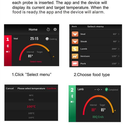 BBQ Probe Wireless Bluetooth BBQ Thermometer - Wnkrs