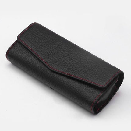 Luxury Cowhide Leather Sunglasses Case for Car Visor - Wnkrs