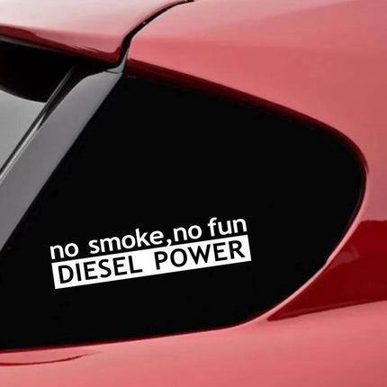 Diesel Power No Smoke No Fun Vinyl Car Sticker – Versatile and Customizable Decal - Wnkrs