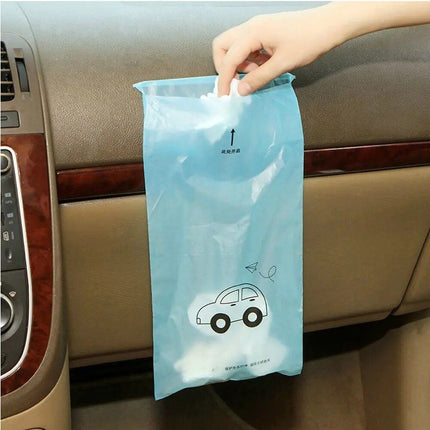 Multi-Use Disposable Auto Trash Bags - 50pcs Adhesive Car Garbage Bin Organizers - Wnkrs