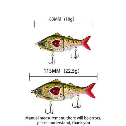 Leurre de pêche Swimbait coulant articulé