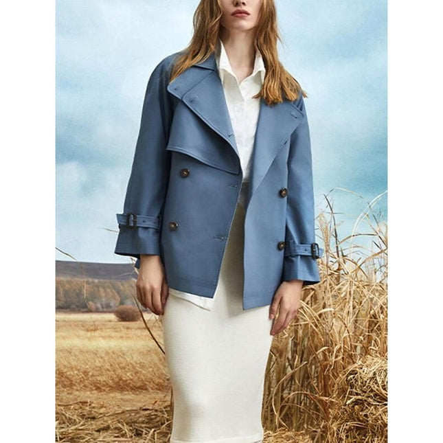 Gabardina elegante e informal con cordones para mujer
