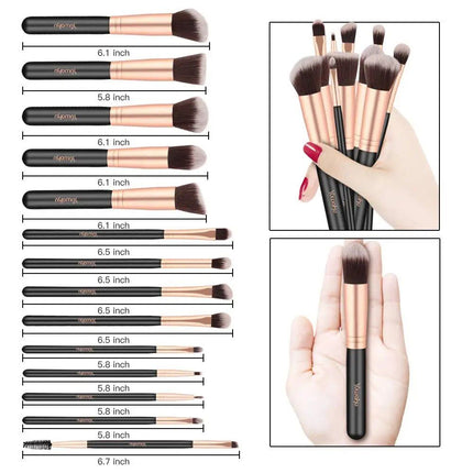 14-Piece Professional Makeup Brush Set - Wnkrs