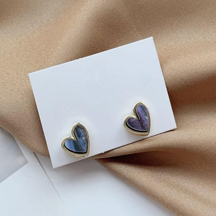 Trendy Heart Bling Zircon Stud Earrings - Wnkrs