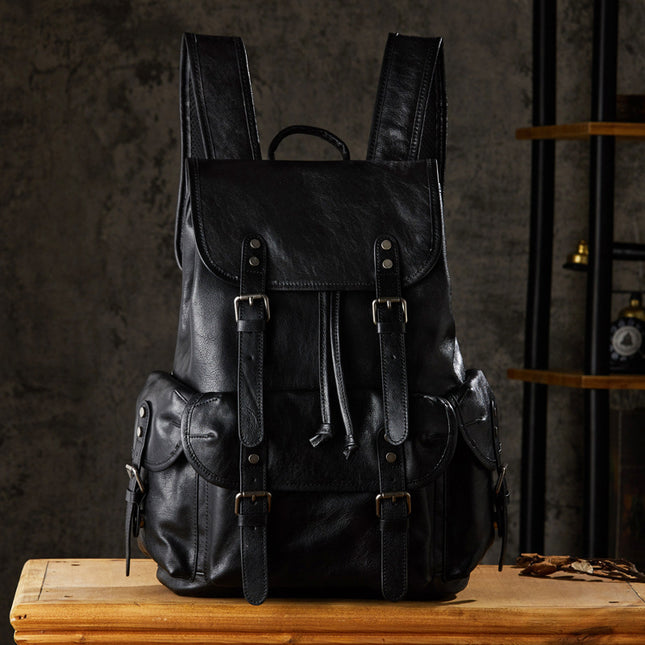 Bolso de viaje de moda para hombre de piel de vaca curtida a mano