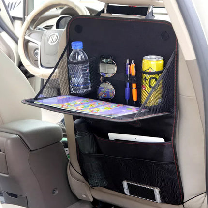 Universal Car Seat Back Organizer with Foldable Dining Tray - Wnkrs