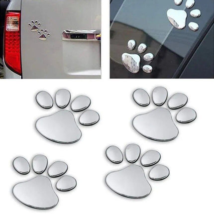 3D Paw Print Car Stickers - Adhesive Animal Footprint Decals - Wnkrs