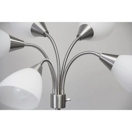 Flexible Five-Light Floor Lamp with Frosted Acrylic Shades - Wnkrs