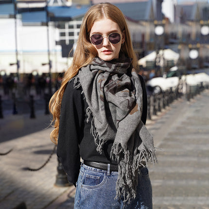 Bufanda de invierno de cachemira de lujo para mujer