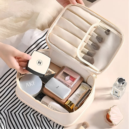 Organisateur de pinceaux de maquillage et sac de rangement de bijoux 2 en 1