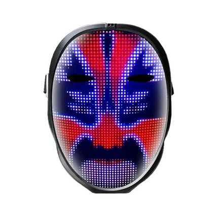 Bluetooth LED Halloween Mask - RGB Light Up Display with DIY Customization & Gesture Control - Wnkrs