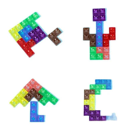 Kids' 3D Beech Wood Tetris Puzzle Blocks - Wnkrs