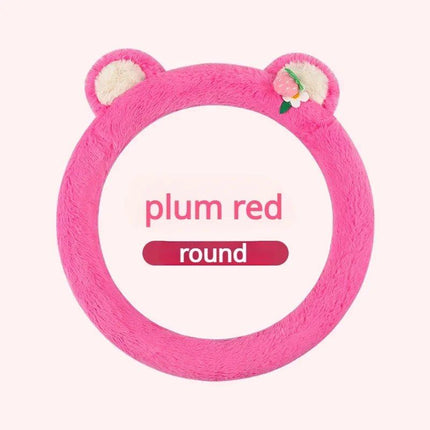 Pink Cat Ears Plush Steering Wheel Cover - Wnkrs