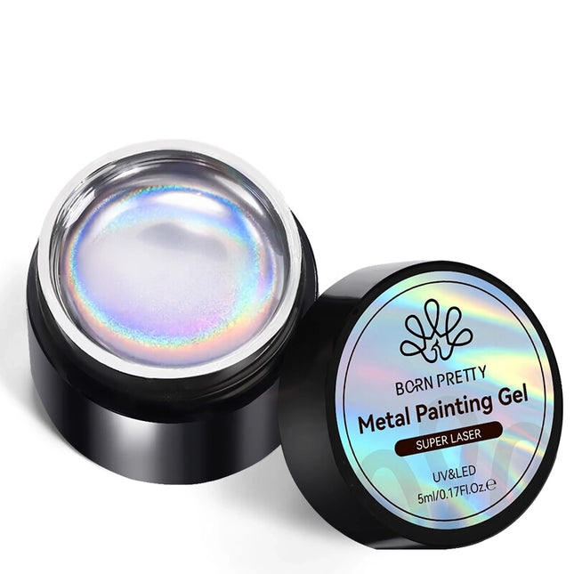 Gel pour ongles avec peinture métallique super holographique