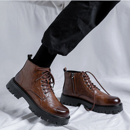 Bottines en cuir vintage pour hommes