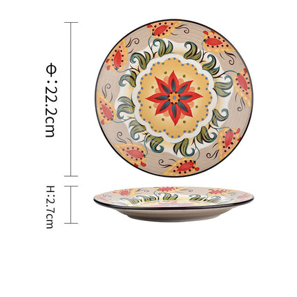 Underglaze Ceramic Tableware Bohemian Household Dishes - Wnkrs