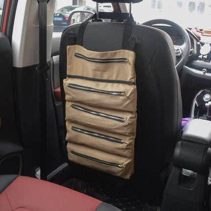 Canvas Car Seat Organizer - Foldable Storage Bag for Auto Accessories - Wnkrs