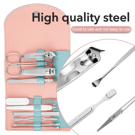 Ensemble de coupe-ongles portable pour manucure et pédicure de 10 pièces