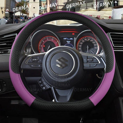 Microfiber Leather & Carbon Fiber Steering Wheel Cover for Suzuki Swift 2017-2021 - Wnkrs