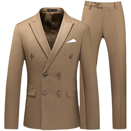 Men's Solid Color Double Breasted Tuxedo Suit - Wnkrs