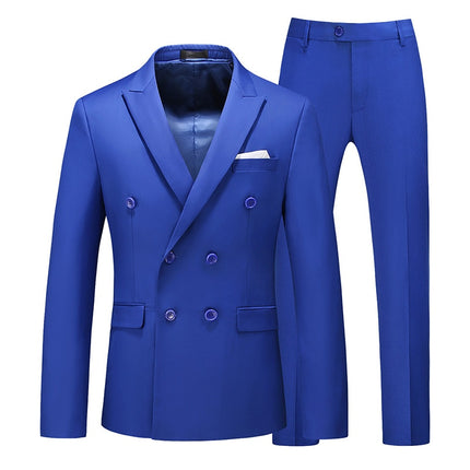 Men's Solid Color Double Breasted Tuxedo Suit - Wnkrs