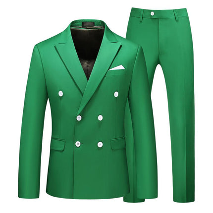 Men's Solid Color Double Breasted Tuxedo Suit - Wnkrs