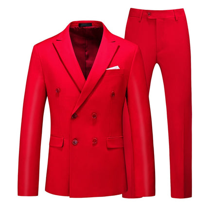 Men's Solid Color Double Breasted Tuxedo Suit - Wnkrs