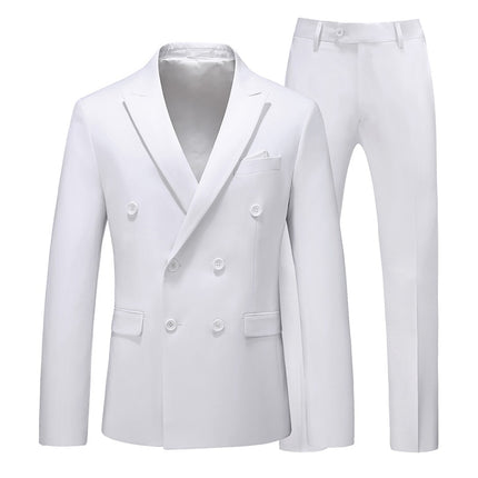 Men's Solid Color Double Breasted Tuxedo Suit - Wnkrs