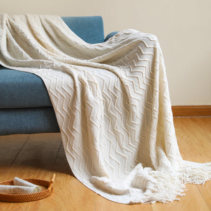 Knitted Tassel Blanket Office Air Conditioner - Wnkrs