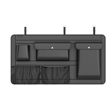 High-Capacity Leather Car Storage Organizer for Backseat & Trunk - Black - Wnkrs