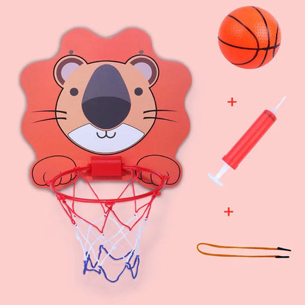 Kit de aro de baloncesto con dibujos de animales para niños