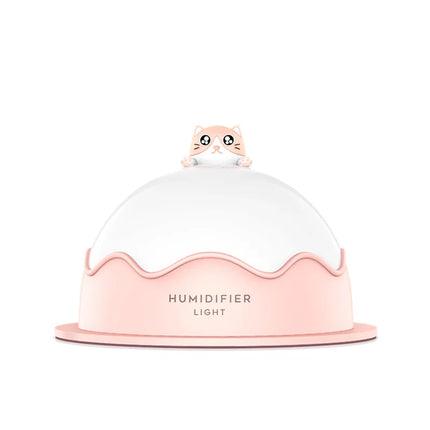 Humidificateur à ultrasons à brume fraîche et diffuseur d'arômes avec veilleuse pour chat mignon