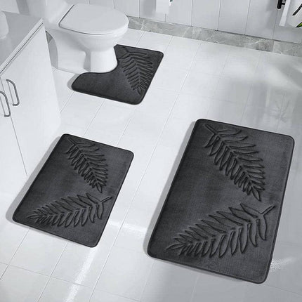 Ensemble de tapis de bain de luxe en mousse à mémoire de forme à séchage rapide, 3 pièces