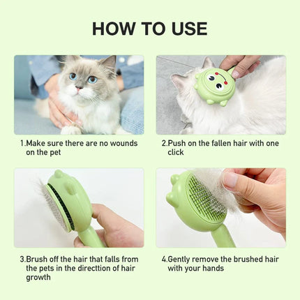 Self-Cleaning Pet Grooming Brush for Cats & Dogs